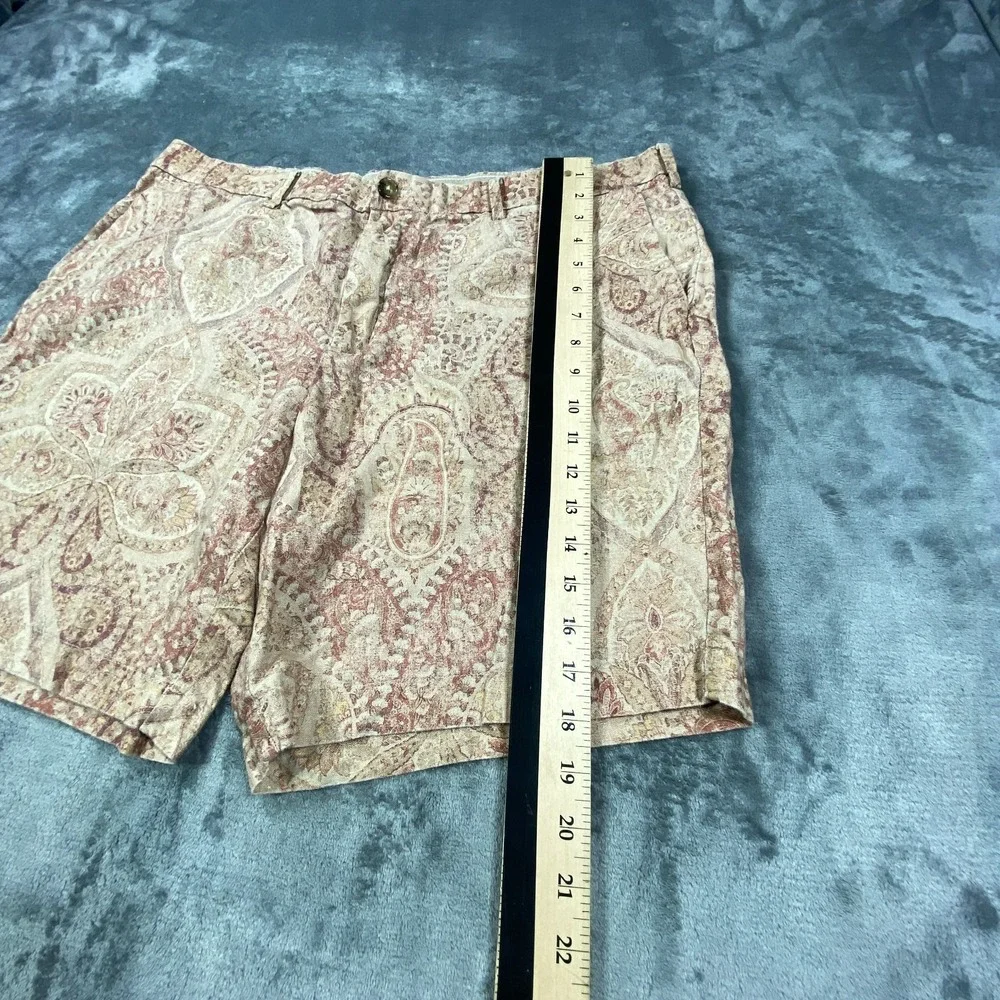 Banana‎ Republic Shorts Mens 38 Paisley Pink Linen Boho Resort Casual Vacation